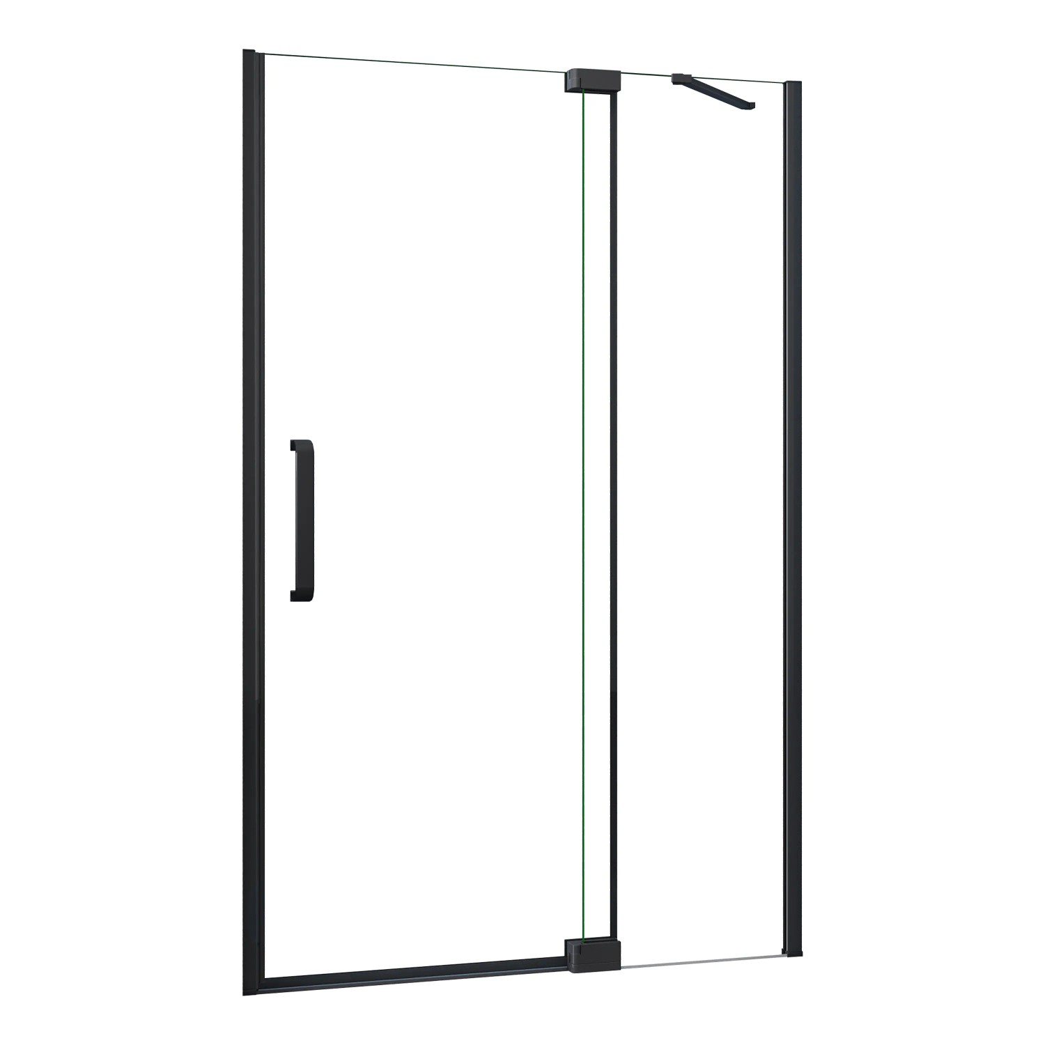 AICA Duschtür Nischentür B.120cm x H.195cm Duschabtrennung Schwarz Drehtür 8mm NANO Glas Duschkabinen