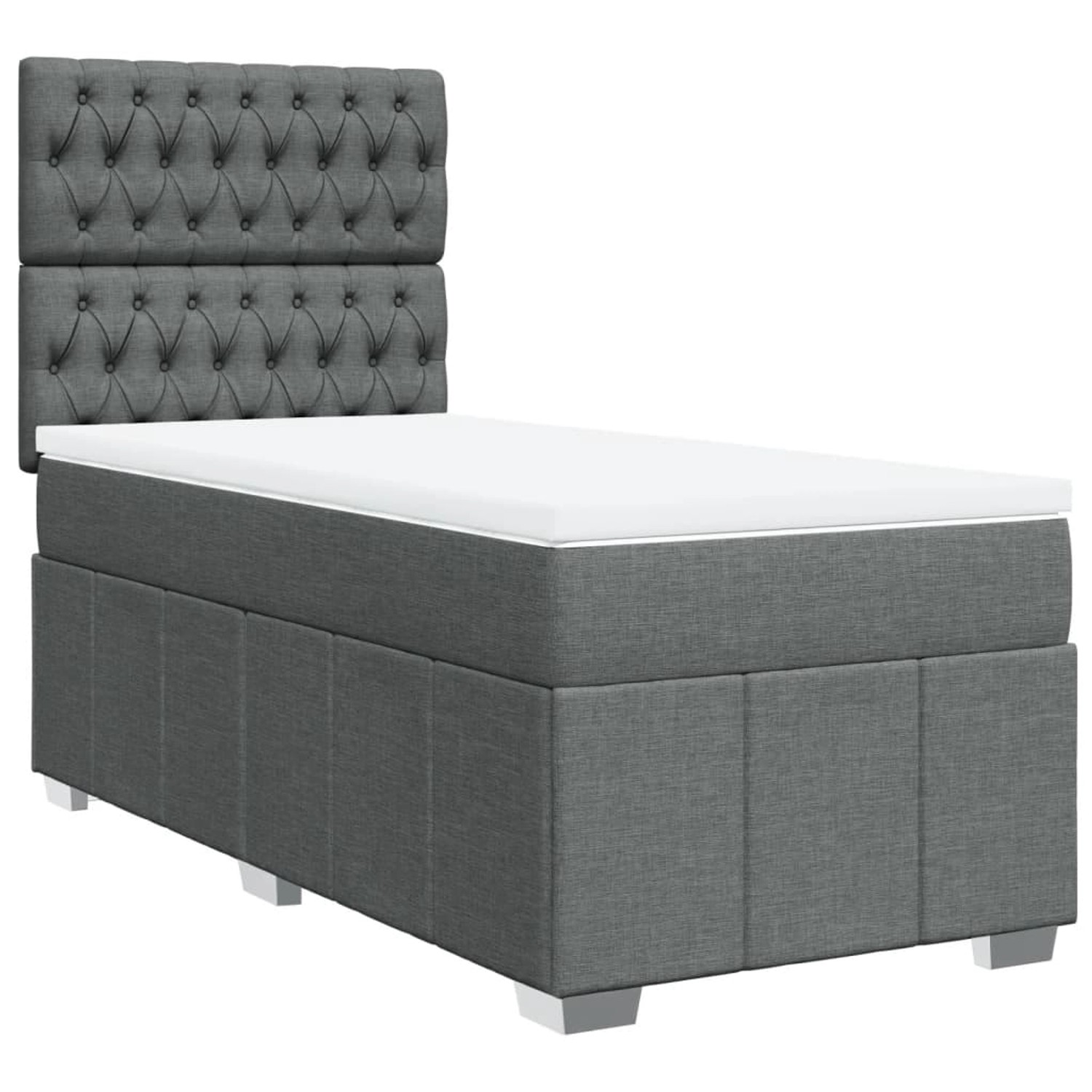 vidaXL Boxspringbett mit Matratze Dunkelgrau 90x190 cm Stoff 3291531 günstig online kaufen