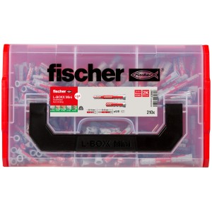 Fischer L-BOXX Mini mit DuoPower Dübeln, 210-teiliges Set für leichte bis schwere Befestigungen.