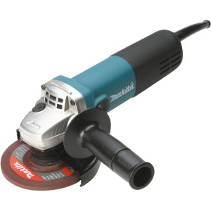 Makita Winkelschleifer 9558HNRG (840W) mit Schleifscheibe und Seitengriff.