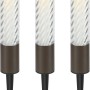 4er-Set Solar-LED-Dekoleuchten Isili, brauner Kunststoff, Ø 4,5x32cm, für stimmungsvolle Außenbeleuchtung.
