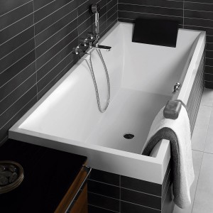 Villeroy & Boch Squaro Duo Rechteck-Badewanne, 170x75 cm, Weiß, aus Quaryl®.