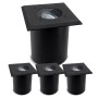 4er Set schwarze SSC-LUXon Juavi Bodeneinbaustrahler für GU10 Außenleuchten, befahrbar.