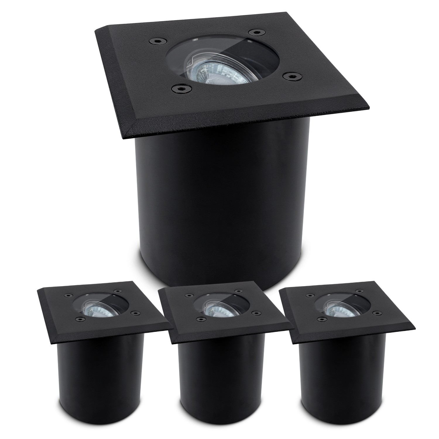 SSC-LUXon Juavi 4er Set Bodeneinbaustrahler Außen IP67 Schwarz Fahrbar für günstig online kaufen
