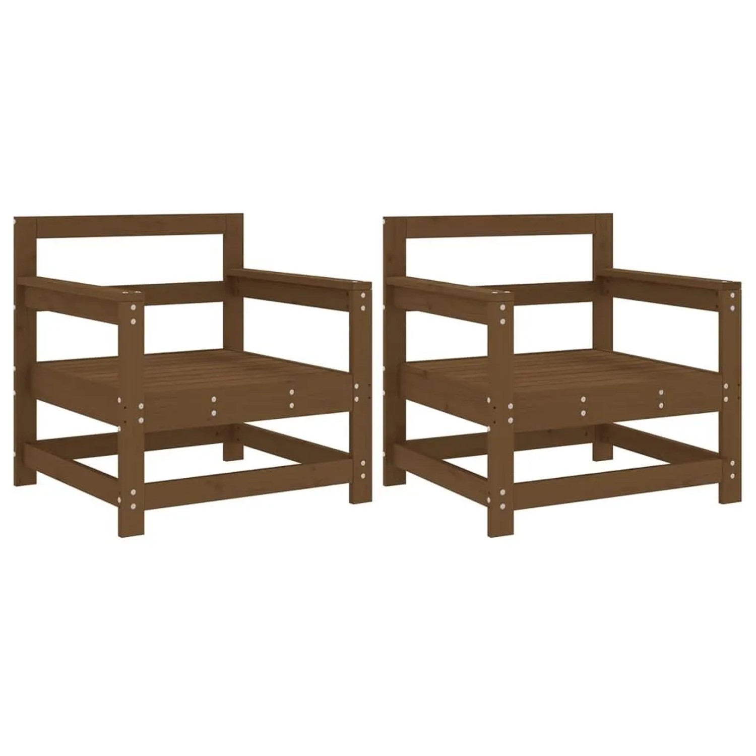 vidaXL Gartenstühle 2 Stk Honigbraun Massivholz Kiefer 825495