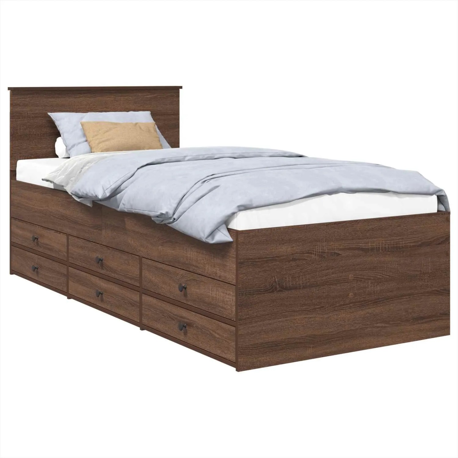 vidaXL Tagesbett Braun Eiche und Schwarz 100 x 200 cm Holzwerkstoff 3408521