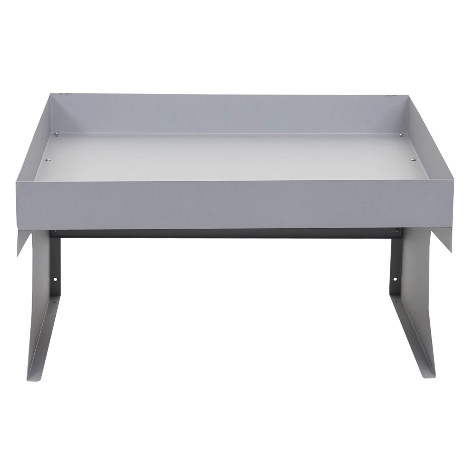 Graue MCW Mähroboter Garage G60 mit Pflanzkasten, Wetterschutz für Rasenroboter.