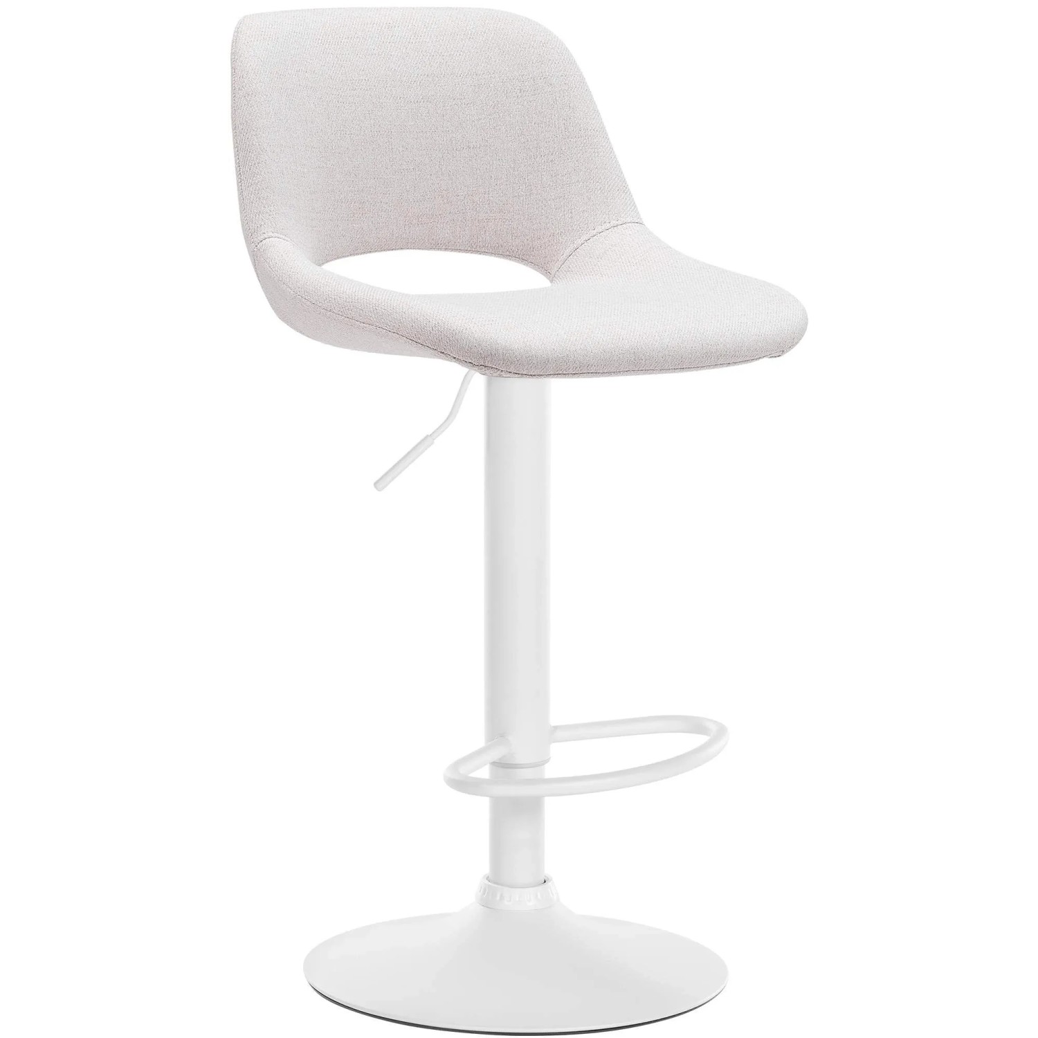 DELUKE Barhocker JAKSON Creme Stoff Weiß Barstuhl Mit Lehne Tresenhocker Tresenstuhl
