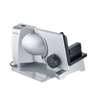 Severin Allesschneider AS 3917, silber-grau, mit Edelstahlklinge und Schnittstärkeneinstellung für die Küche.