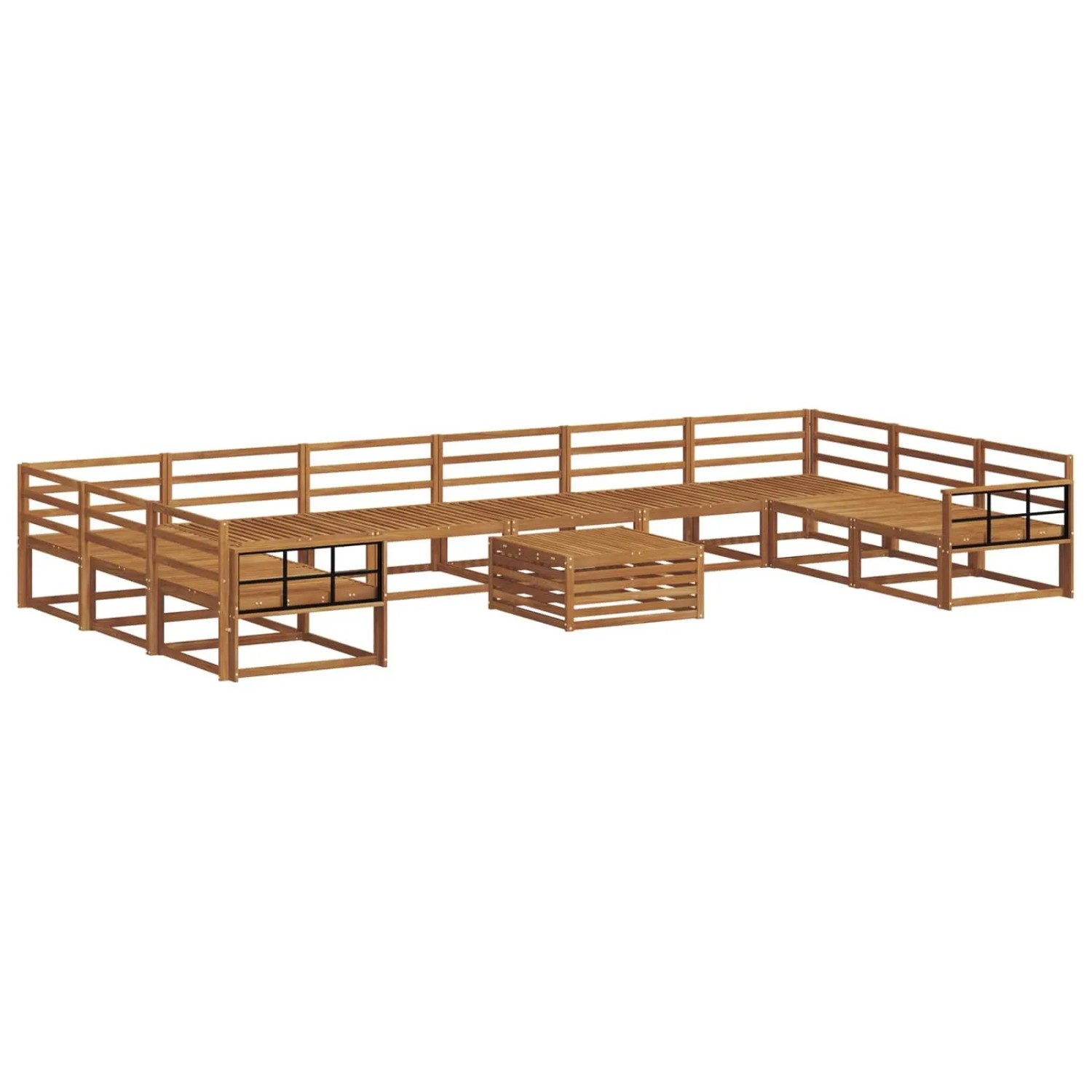 vidaXL Outdoor-Sofagarnitur 11-Tlg Natur Massivholz Akazie 3368282