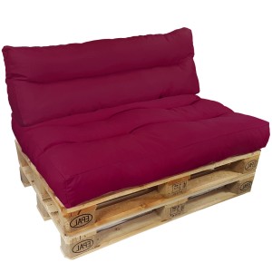 NYVI Palettenkissen Set Beere: Sitzkissen und Rückenlehne für Europaletten.