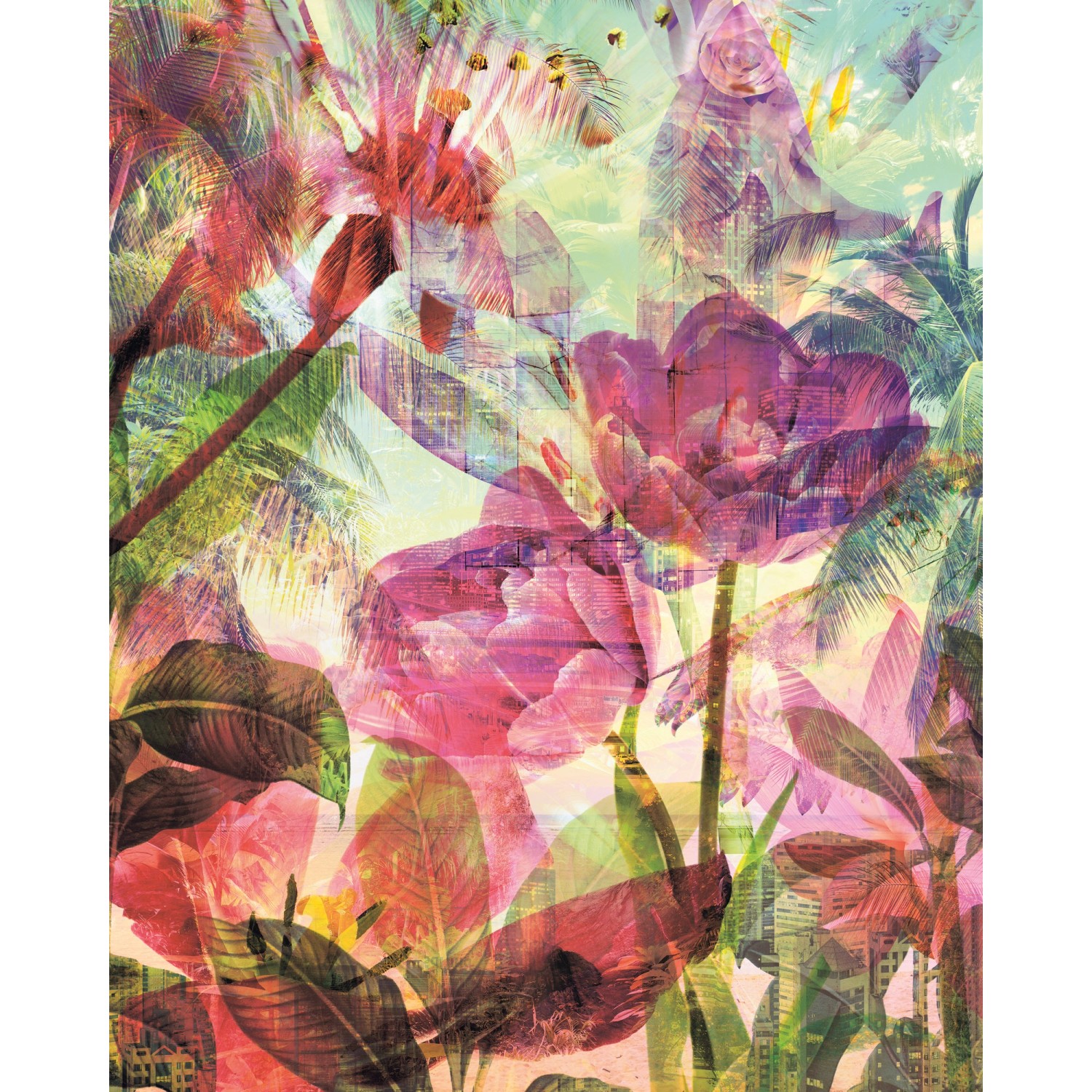 Sanders & Sanders Fototapete Blumen Multicolor 200 x 250 cm 611925 günstig online kaufen