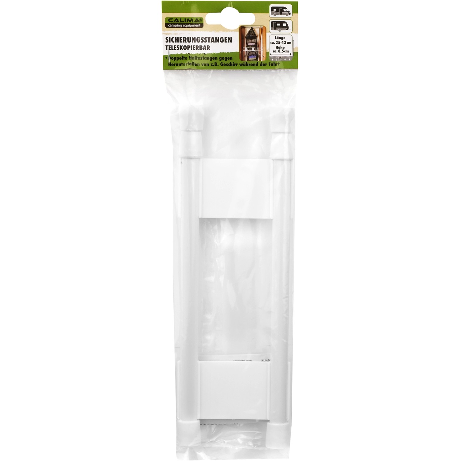 Calima Sicherungsstangen, teleskopierbar von 25-43cm, für Autoanhänger und Wohnwagen.