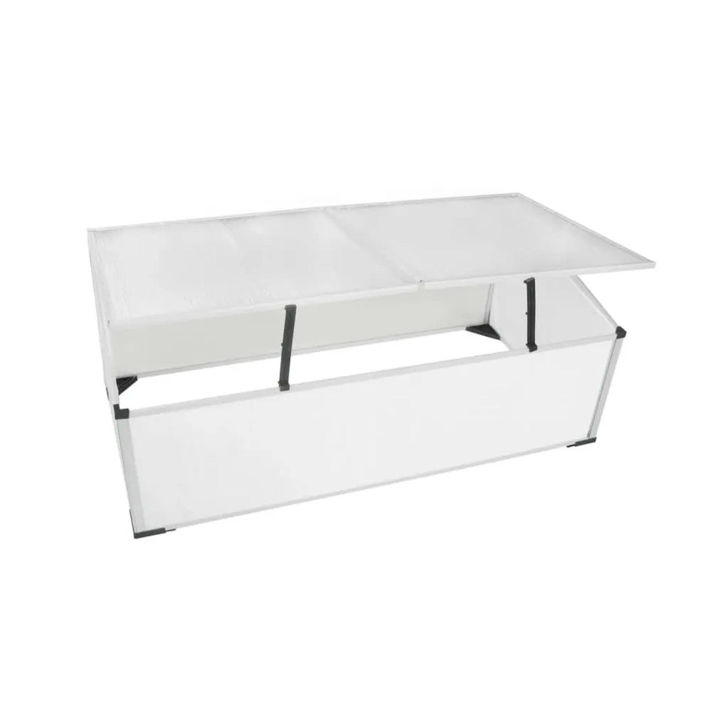 furnicato Frühbeet ohne Boden mit 2 Deckeln, aus Polycarbonat und Aluminium.