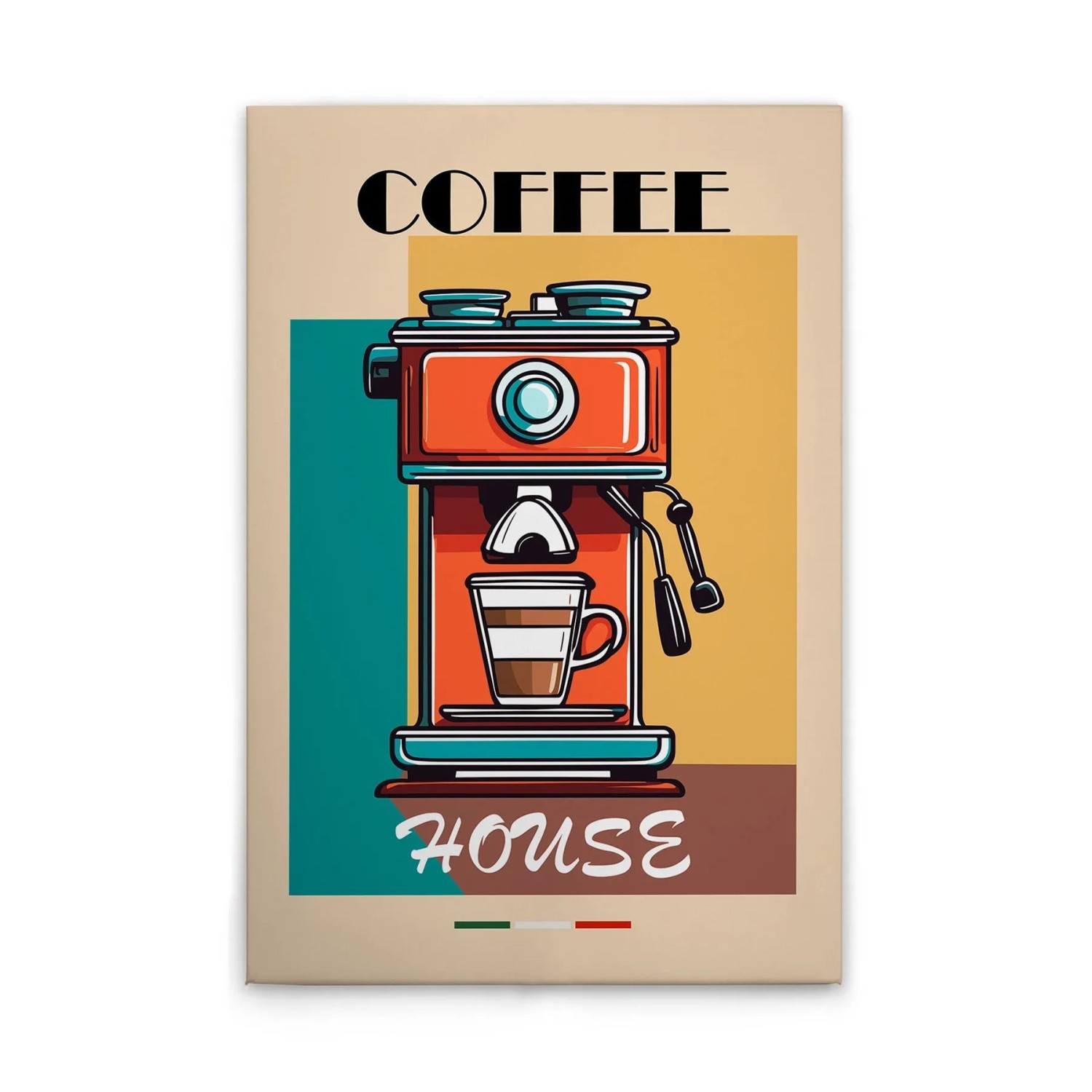 Tadessi Leinwandbild - M1-No.51753 - Blechschild Retro Look Kaffee - 30 x 45 cm - Querformat