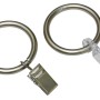 Gardinia Gardinenringe Europa, 10er-Pack, Silber-Satin, mit Klammern und Faltenlegehaken.