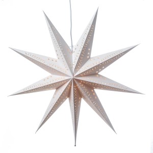 Marelida Papierstern Sara Weihnachtsstern Faltstern Leuchtstern D  69cm Inkl Kabel Weiß