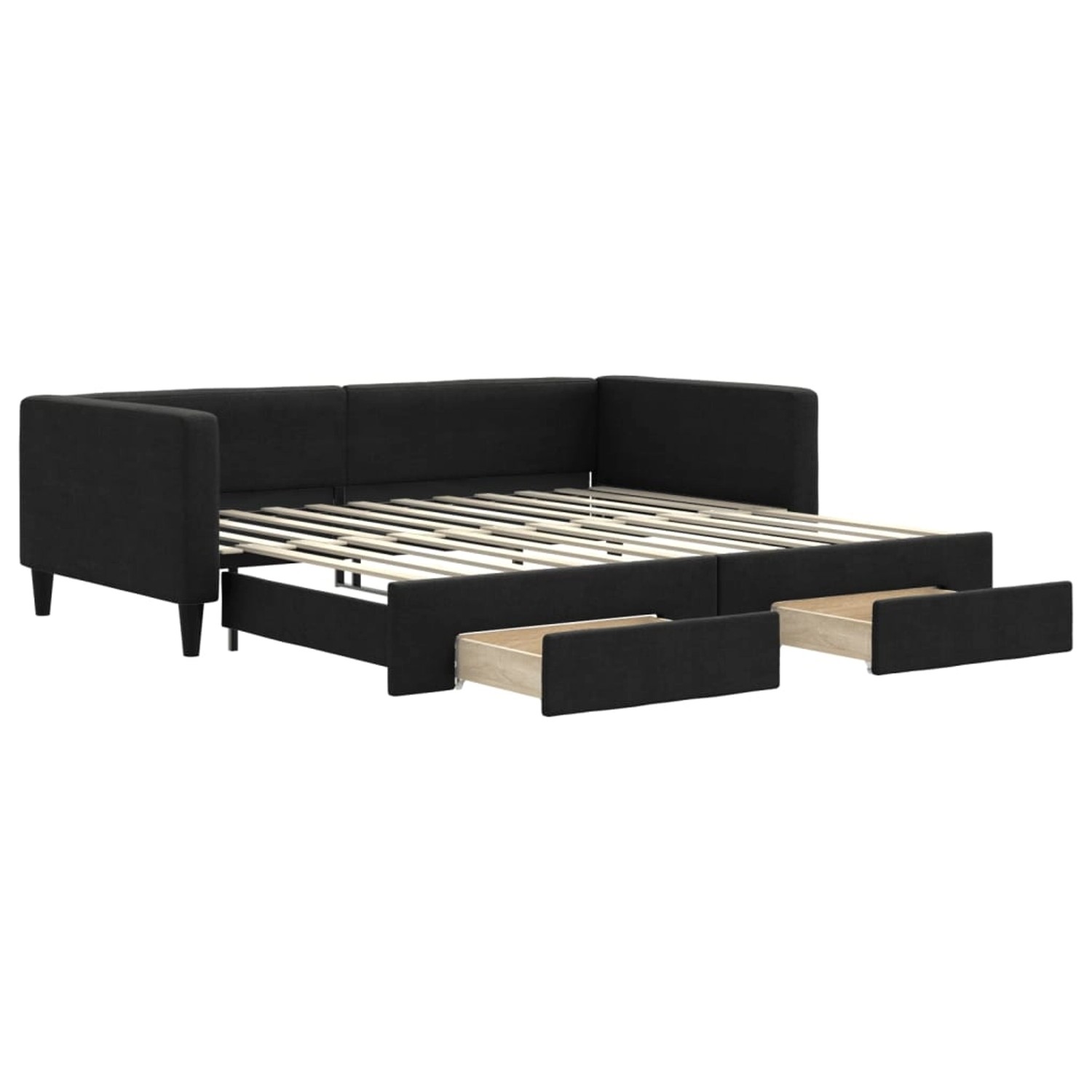 vidaXL Tagesbett Ausziehbar mit Schubladen Schwarz 100x200 cm Stoff1886808 günstig online kaufen