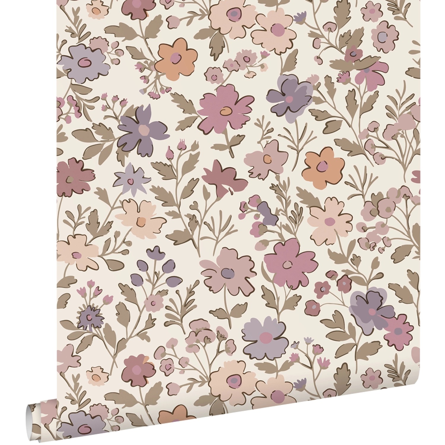 ESTAhome Tapete Blumen Lila Rosa und Weiß 53 cm x 10.05 m günstig online kaufen