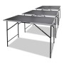 vidaXL Tapeziertische, 3 klappbare, schwarze Tische mit Aluminiumrahmen und Eisenbeinen.