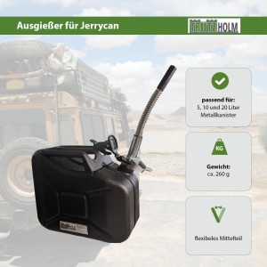 TRUTZHOLM Ausgießer flexibel mit Sieb für Metallkanister/Jerrycan