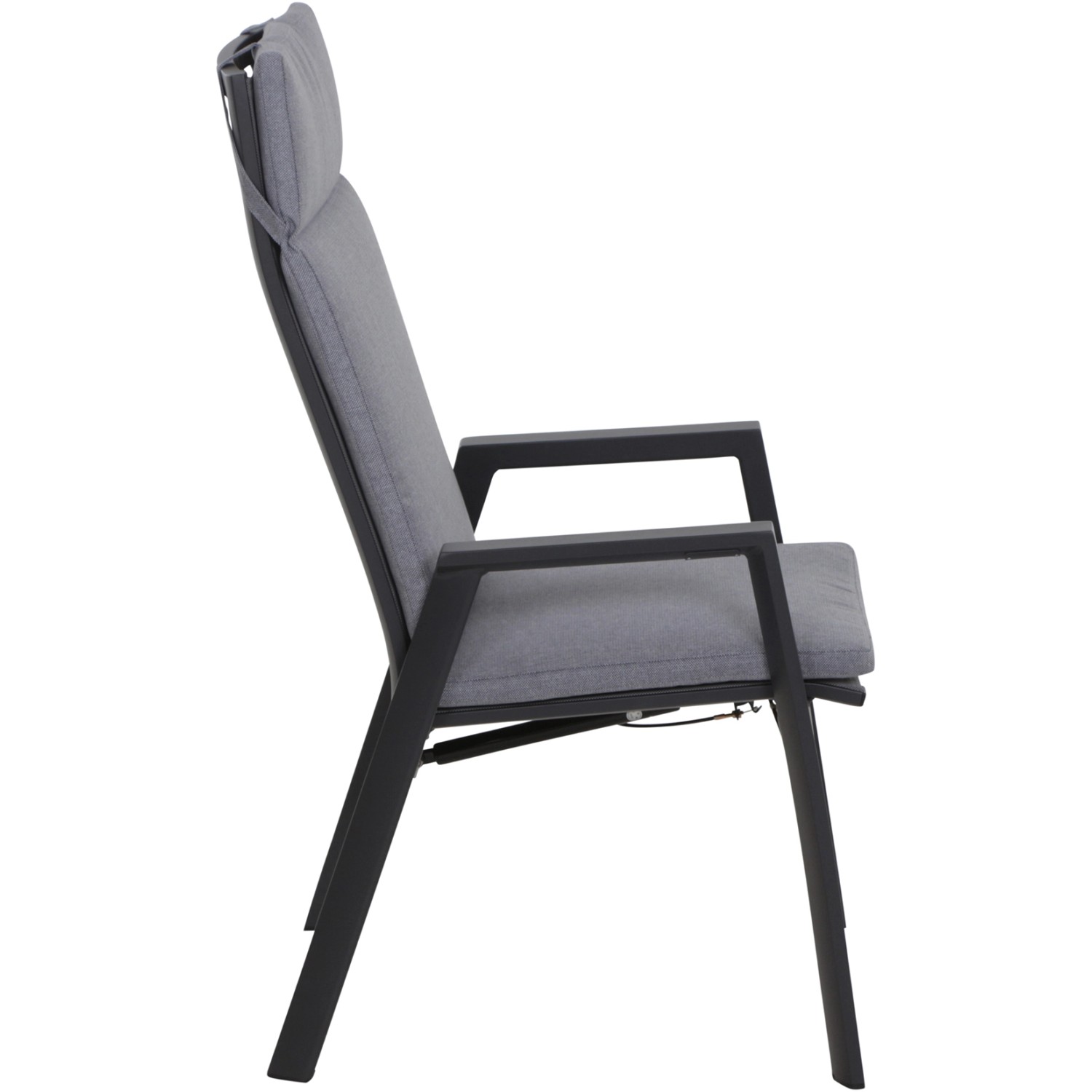 Siena Garden Valencia Dining Move Sessel, anthrazit-meliert, mit Aluminiumgestell und Textilgewebe.