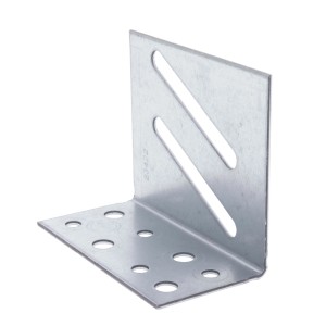 Protektor Anschlusswinkel 25x für UA 100/125, Stahl, silbernes Winkelprofil mit Löchern und Schlitzen.