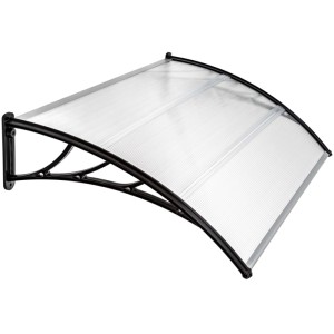 Tectake Vordach  In Bogenform Wetterfest  93 x 150 x 0 50 cm Transparent