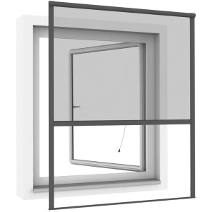 Windhager Insektenschutz Einhängerollo IS Plus, 130x160cm, anthrazit, zur Montage am Fenster.