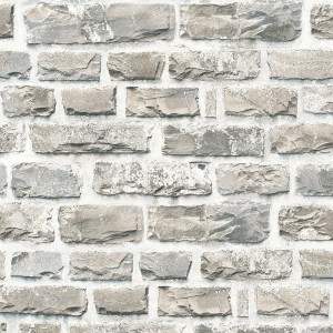 Bricoflor Vliestapete in Steinoptik grau/weiß für Flur, Küche. Mauertapete mit Steindesign.