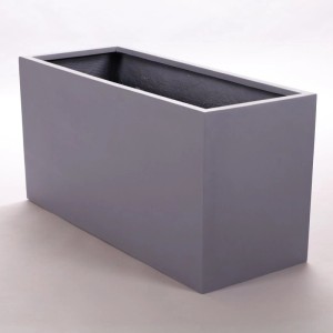 Elegant Einrichten Pflanzkübel Fiberglas Rechteckig 60x25x30cm Grau