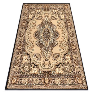 Beiger RugsX Morad Teppich mit klassischem orientalischem Muster. Robuster Polypropylen-Teppich für Wohnzimmer.
