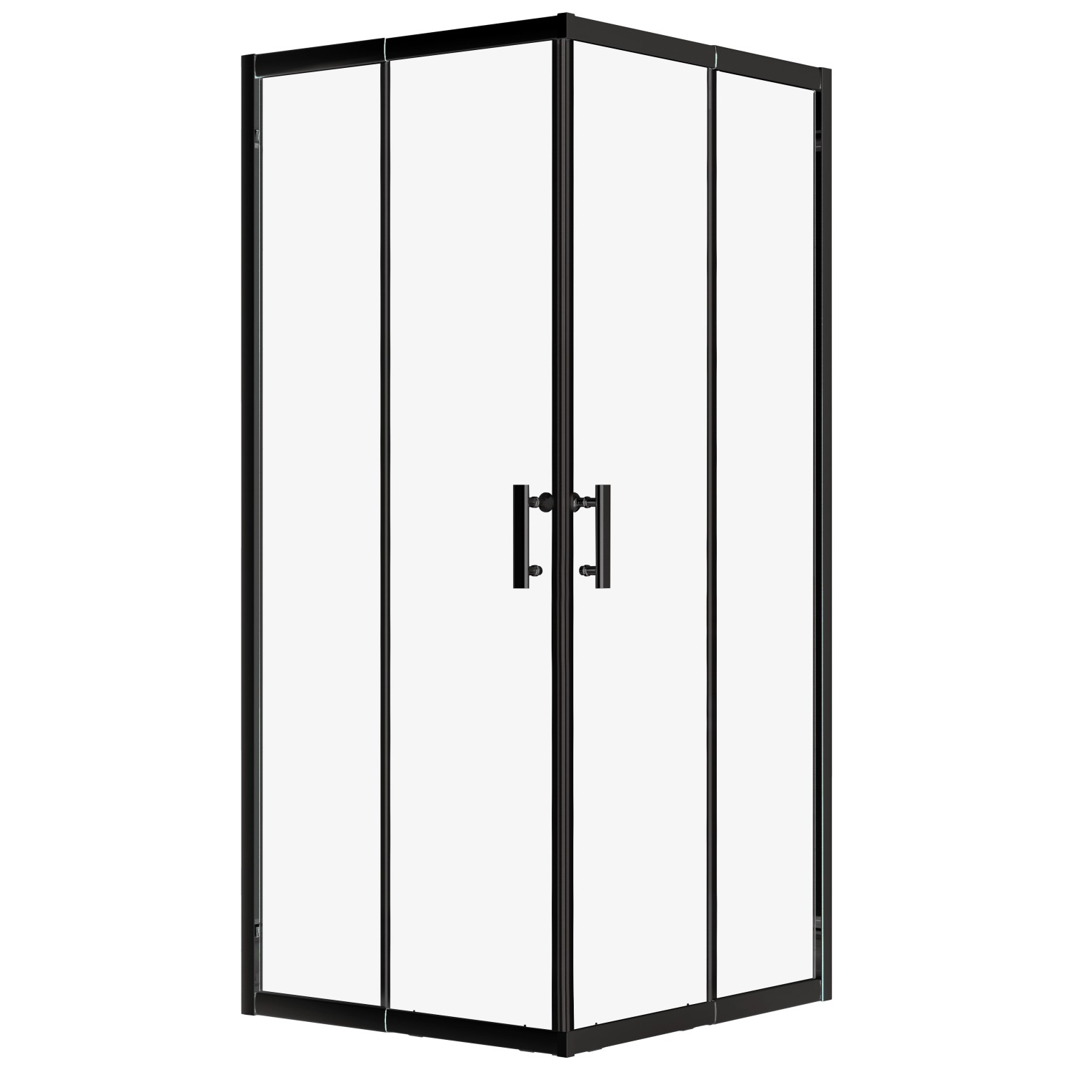 Bad Land Duschkabine Quadratisch HELA Schwarz 90x90 190 cm Transparent Glas