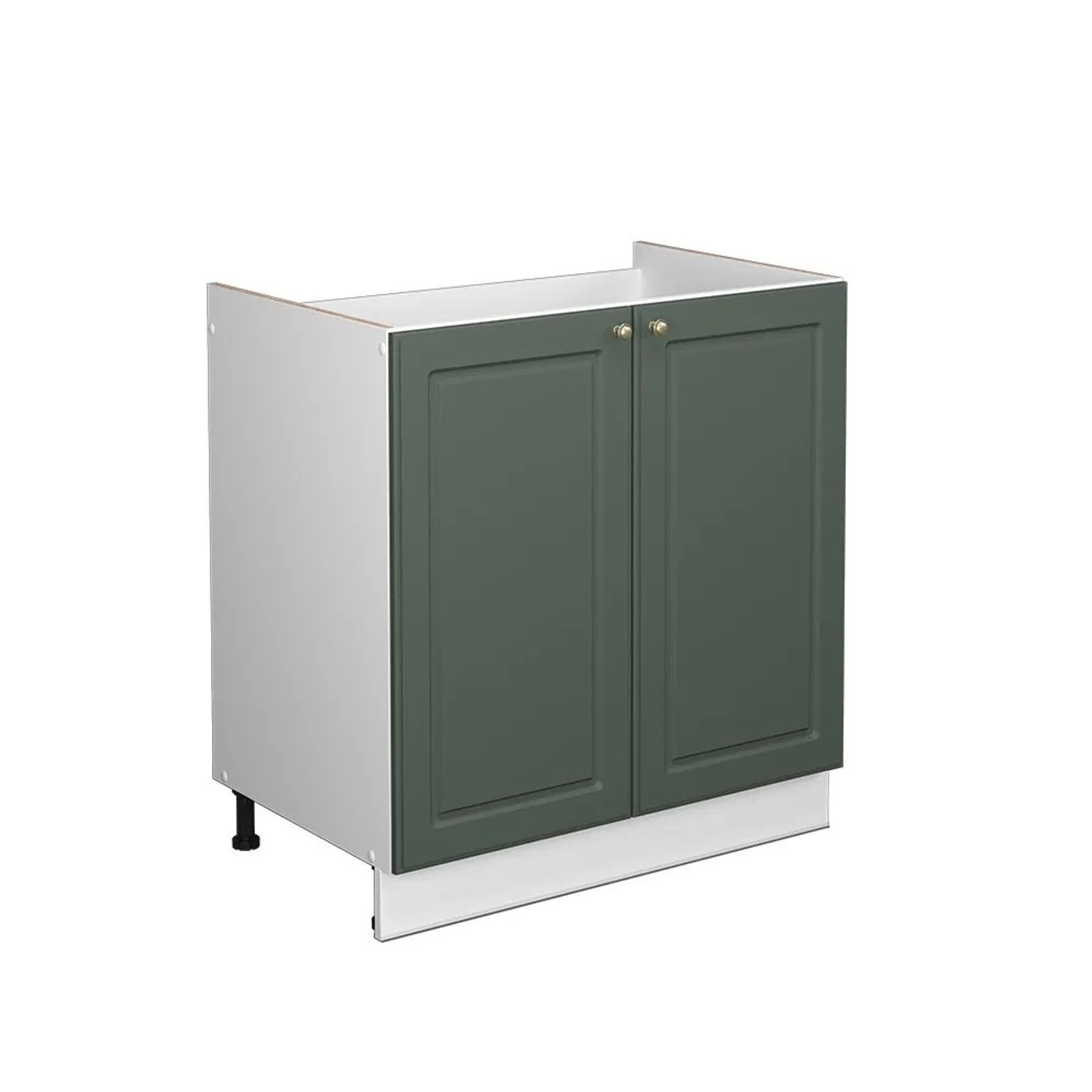 Vicco Spülenunterschrank Fame-Line Grün-Gold Landhaus Weiß 80 cm ohne Arbeitsplatte