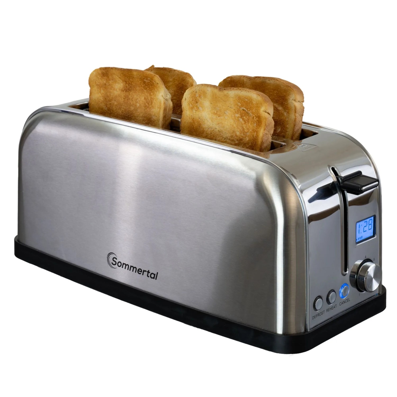 Sommertal Toaster ST1500 XXL 4 Scheiben mit Brötchenaufsatz