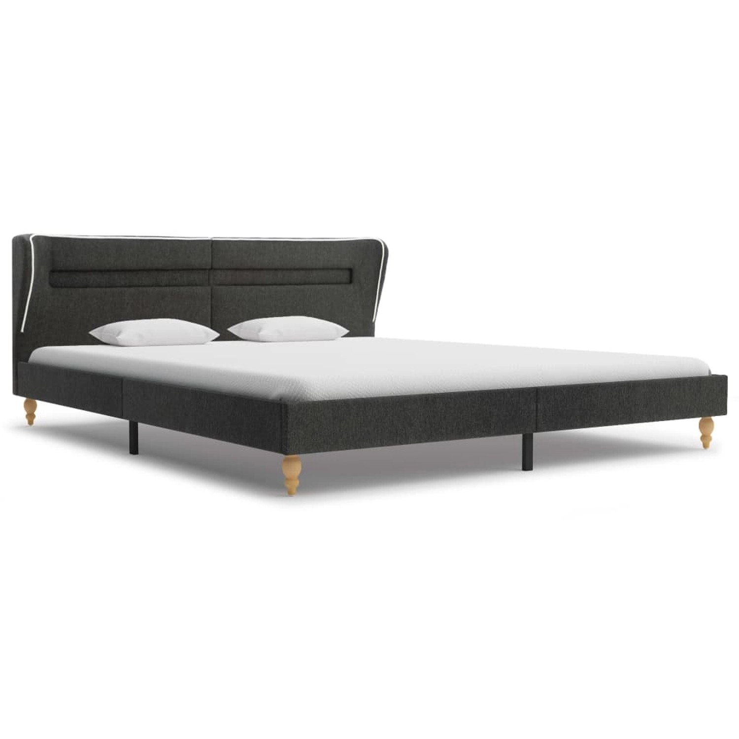vidaXL Bett LED Memory-Schaum-Matratze Dunkelgrau Sackleinen 180x200cm613544