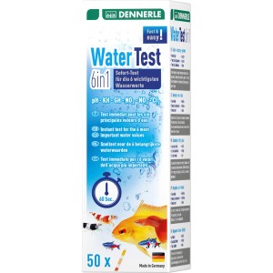 Dennerle 6in1 Wassertest für Aquarien: Teststreifen zur Bestimmung von pH-Wert, Karbonathärte u.a.
