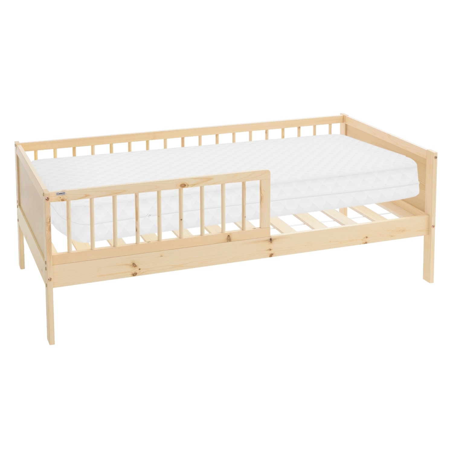 ML-Design Kinderbett 80x160cm mit Matratze Natur Einzelbett für Kinder
