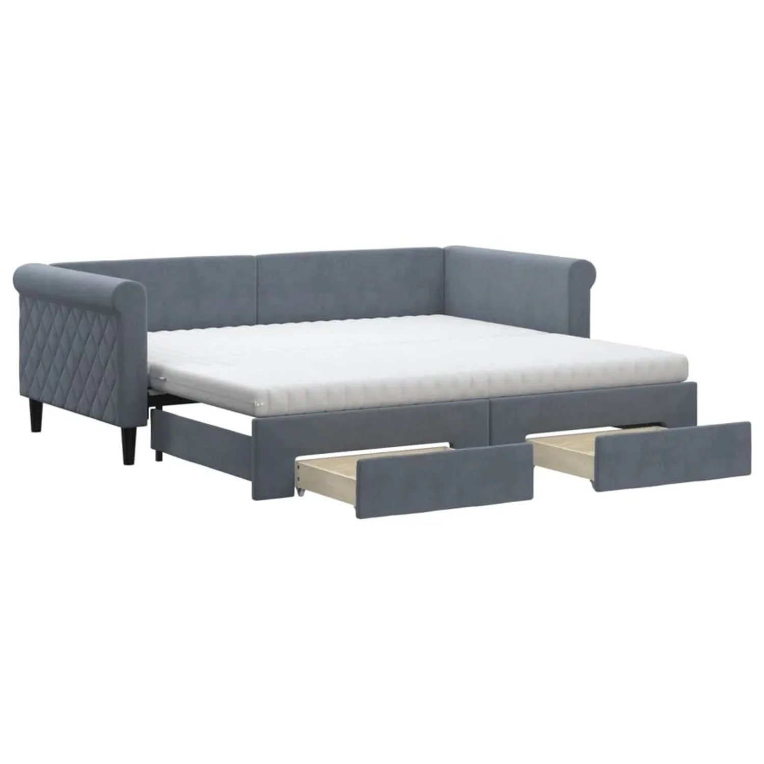 vidaXL Tagesbett Ausziehbar mit Schubladen Dunkelgrau 90x190 cm Samt 319785 günstig online kaufen