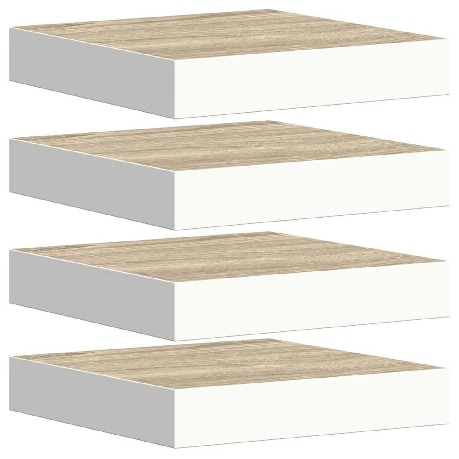 vidaXL Schweberegale 4 Stk Eichen-Optik und Weiß 23x23,5x3,8 cm MDF 326569