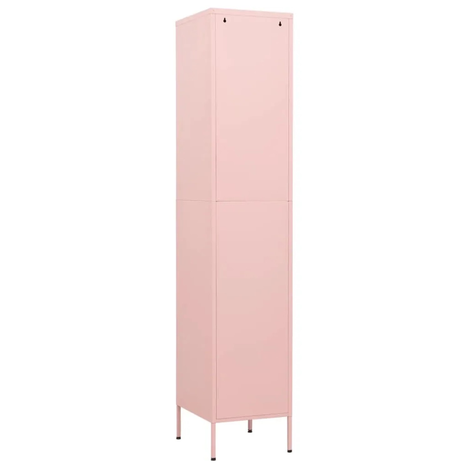 Rosa Schließfachschrank aus Stahl, 180 cm hoch, für Büro oder Arbeitszimmer.