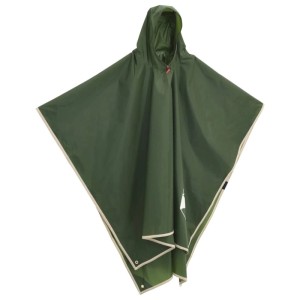 vidaXL Regenponcho mit Kapuze 2-in-1-Design Grün 223x145 cm 4004197