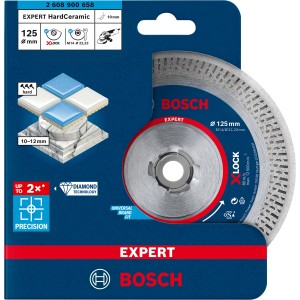 Bosch Expert Diamanttrennscheibe Hard Keramik, 125 mm, X-Lock. Zubehör für Winkelschleifer.