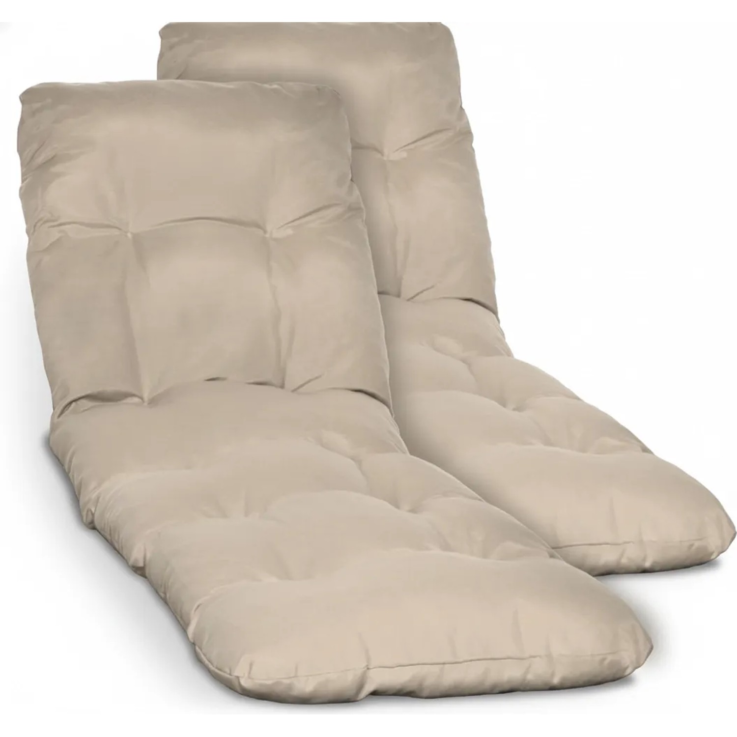 Beautissu 2X Auflage Sonnenliege Deckchair Flair RL 190x60x8 cm Natur günstig online kaufen