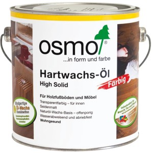 Dose Osmo Hartwachs Öl Weissgrund 2,5 l für Holzfußböden und Möbel, seidenmatt.