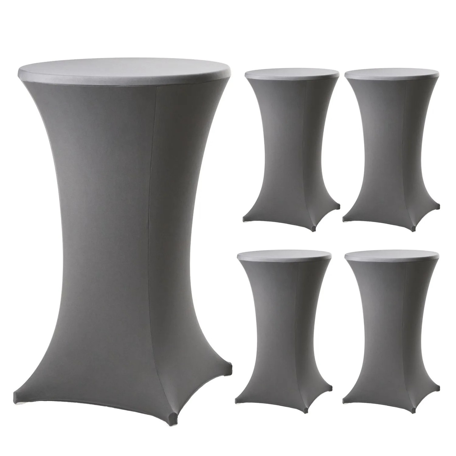 TRUTZHOLM 5er Set Stehtischhusse Stretch 70cm Anthrazit
