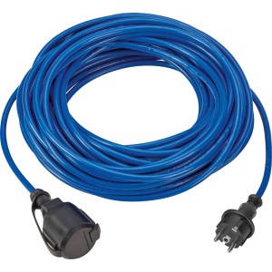 Blaues Verlängerungskabel, 25 m, IP44, für den Außenbereich.