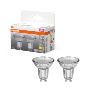 Osram GU10 LED Reflektor PAR16, 3,7W, Warmweiß, 2er-Pack. LED-Leuchtmittel mit geringem Energieverbrauch.