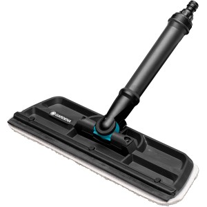 Gardena Cleansystem Fensterwischer mit Mikrovlies und Abziehlippe für streifenfreie Fenster.