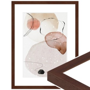 Moderner Bilderrahmen H950 in Nussbaum-Optik, 40x60 cm, aus Massivholz.